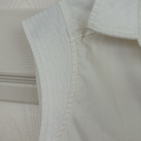 Anthropologie Pilcro White Sleeveless Shirt Dress - Picture 4 of 7